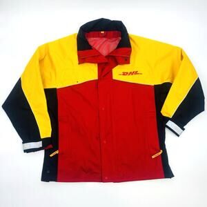 Vintage DHL Service Wind Jacket Size XL Men’s Zipper Coat VTG 90s Reflective